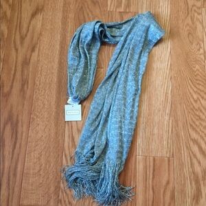 Merona silver/grey scarf with fringe ends NWT
